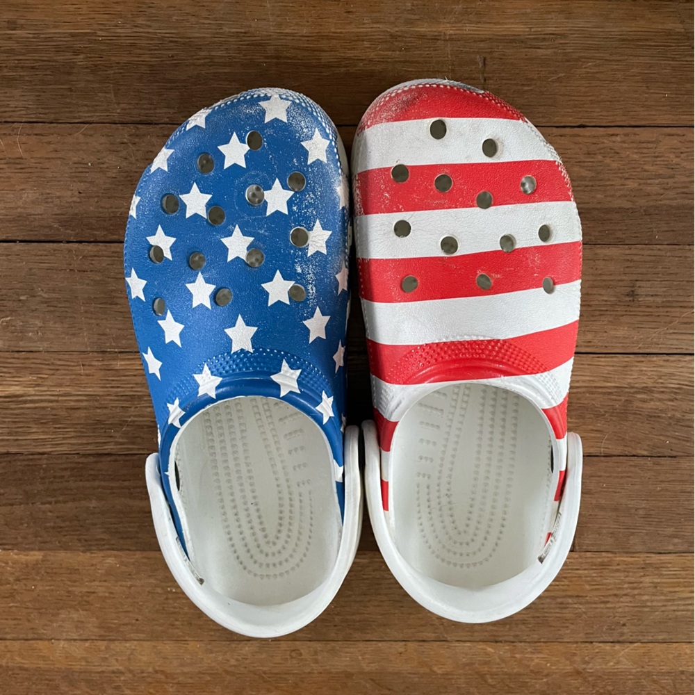 American Flag Crocs Size M6/W8
